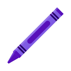 Education and Work - School and Office Supply - Purple and Lilac Crayon Isolated on White Background