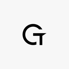Initial letter mark GT  logo design template