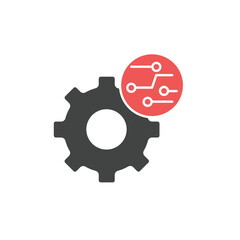 Digital technology gear icons  symbol vector elements for infographic web

