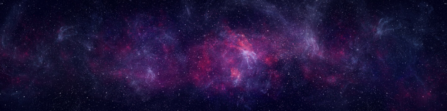 Nebula and stars in night sky web banner. Space background. © Nada Sertic