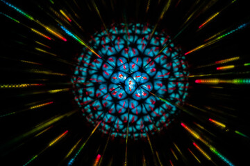 Abstract kaleidoscope background. Beautiful multicolor kaleidoscope texture in circular pattern.