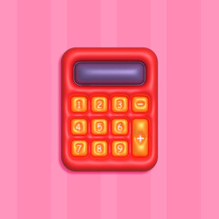 calculator icon for school in 3D, office