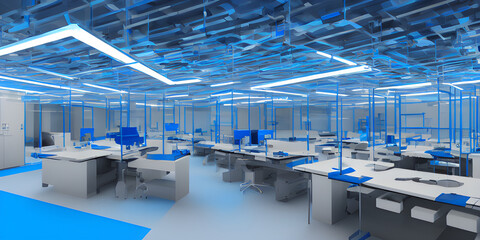 Obraz premium 3d illustration technology lab