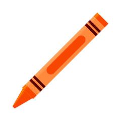 Education and Work - School and Office Supply - Orange and Coral Crayon Isolated on White Background