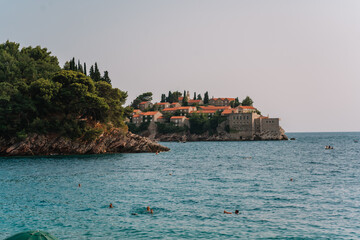 Sveti Stefan town in Montenegro, picturesque bay