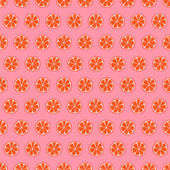 Cute seamless pattern with citrus fruits. Bright summer seamless background. Design for fabric, wallpaper, wrapping paper. Vector illustration