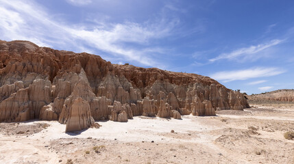 Rock Formation in the desert of American Nature Landscape. Cathedral Gorge State Park, Panaca, Nevada, United States of America. Background