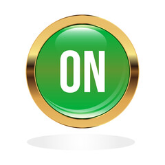 A circle of green color in a gold frame