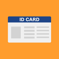 Modern ID card icon. Flat design identification card. Vector.