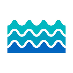 Sea icon. Ocean wave or water wave. Beach symbol. Vector.
