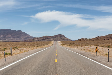 Scenic Road in the desert of American Nature Landscape. Nevada, United States of America.