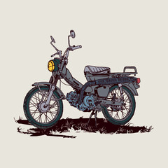 Classic vintage motorcycle, Motorcycle vector illustration