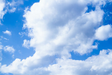 Fototapeta na wymiar Cumulus clouds. White clouds on a blue background.