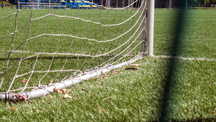 White markings on an artificial football field