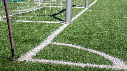 White markings on an artificial football field