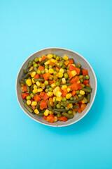 boiled fresh various vegetables in the bowl