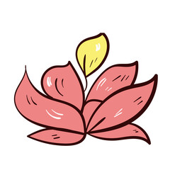 Colourful flower candle with fire. Wax light. Vector icon on white background.