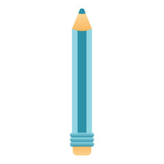 Flat illustration of pencil. School supplies. Isolated element. 