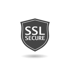 Secure connection icon with shadow. SSL logo