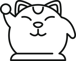 Neko lucky cat icon outline vector. Japan fortune