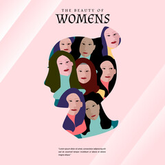 Obraz na płótnie Canvas Beauty of womens artwork vector illustration template design
