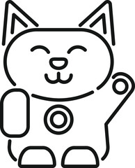 Lucky cat toy icon outline vector. Neko japan