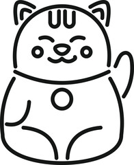 Funny lucky cat icon outline vector. Japan fortune