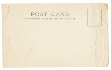 Retro post card, torn and creased