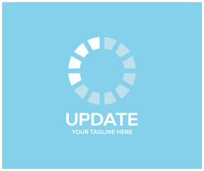 Sync process, update, data update or synchronize with bar process logo design. Using recycled resources, recycling, arrows, recycle vector design and illustration.
