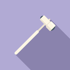 Physical therapist hammer icon flat vector. Doctor tool