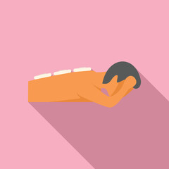 Patient care icon flat vector. Treatment massage