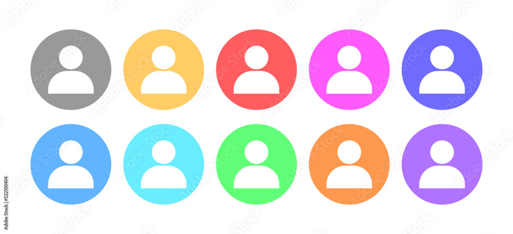 Poster default avatar profile image. multicolor default avatar photo symbols. vector stock