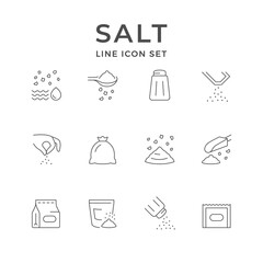 Set line icons of salt