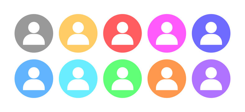 Default avatar profile icon image. Multicolor default avatar photo symbols. Vector stock