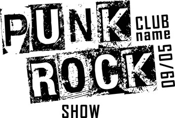 Punk rock show poster title