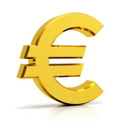 Euro symbol isolated on white background.