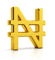 Obraz premium Naira symbol isolated on white background.