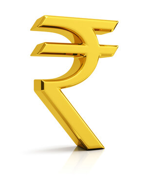 Rupee symbol isolated on white background.