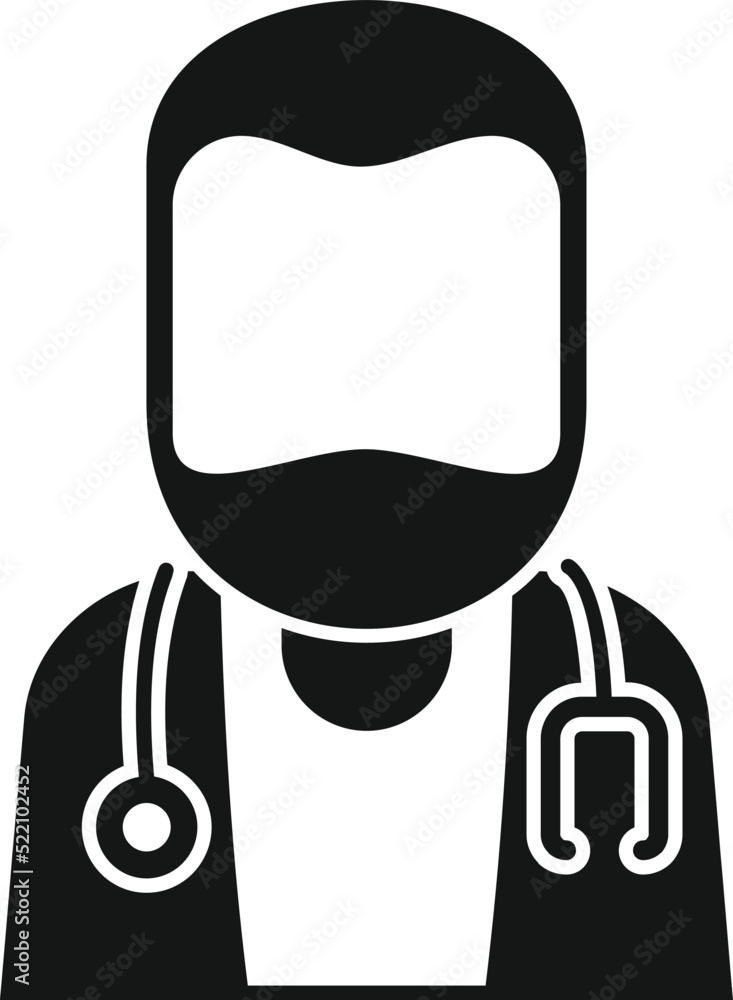 Poster man physical therapist icon simple vector. hospital massage