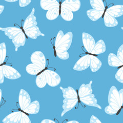 Vector butterfly seamless pattern