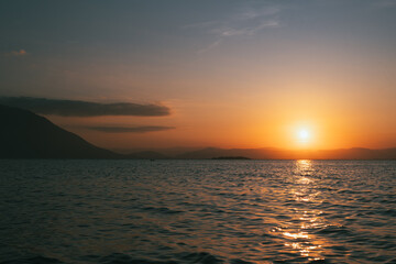 sunset, sky, sea, sun, water, clouds, nature, ocean, landscape, cloud, orange, beach, lake, evening, horizon, summer, dusk, beautiful, view, reflection, sunlight, red, light