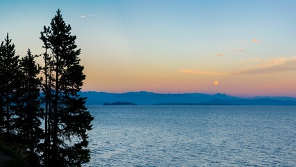 Scenic sunset on Jenny Lake in Grand Teton National Park, Wyoming