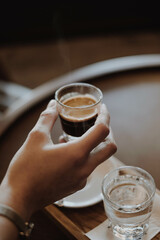 Coffee close up. having a cup of coffee