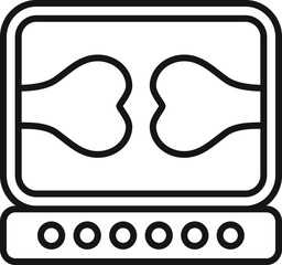 Physical therapist monitor icon outline vector. Doctor therapy