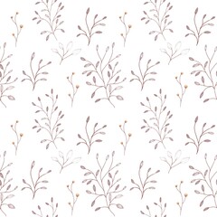 seamless floral pattern with leaves
