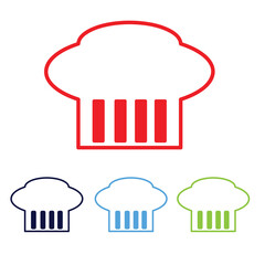Chef icon on white background multiple color set