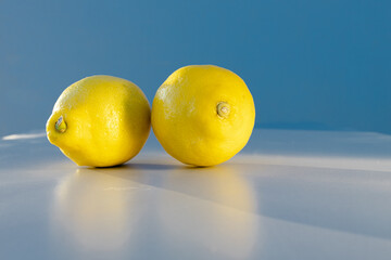 Sorrento Lemon on Blue Background