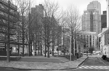 Boston, MA, USA - January 26th, 2017 - Looking at the beauty of Boston in black and white
