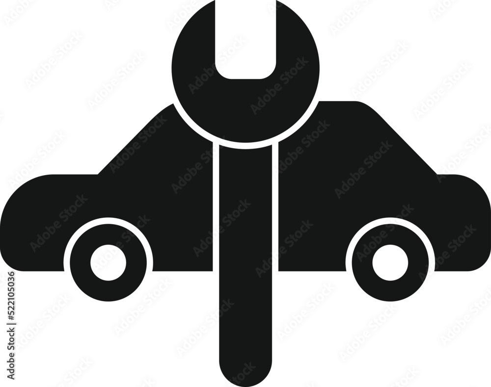 Wall mural car key service icon simple vector. spare motor