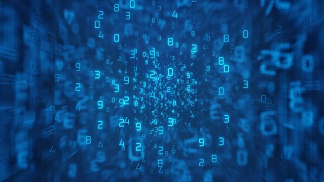 Digital background. The numbers move from top to bottom.